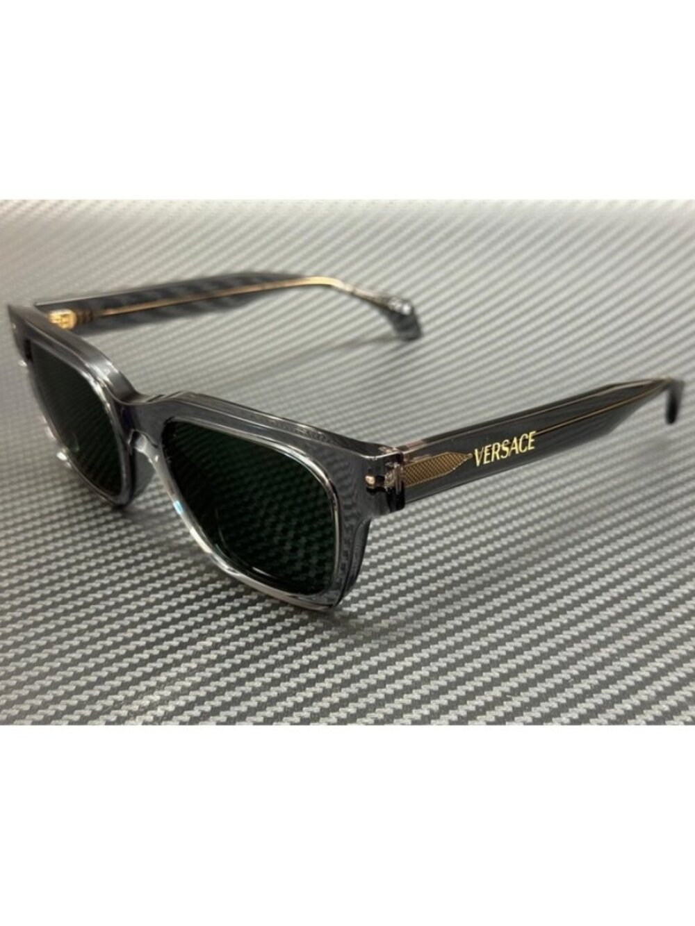New Versace Men Transparent Grey Sunglasses 52-19-140